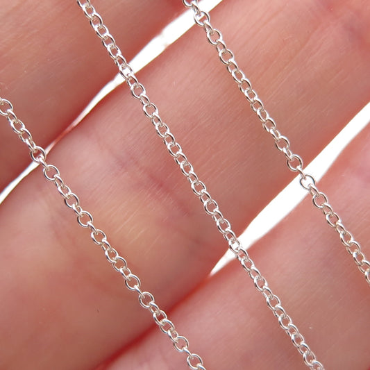 925 Sterling Silver Italy Cable Chain Necklace 18"