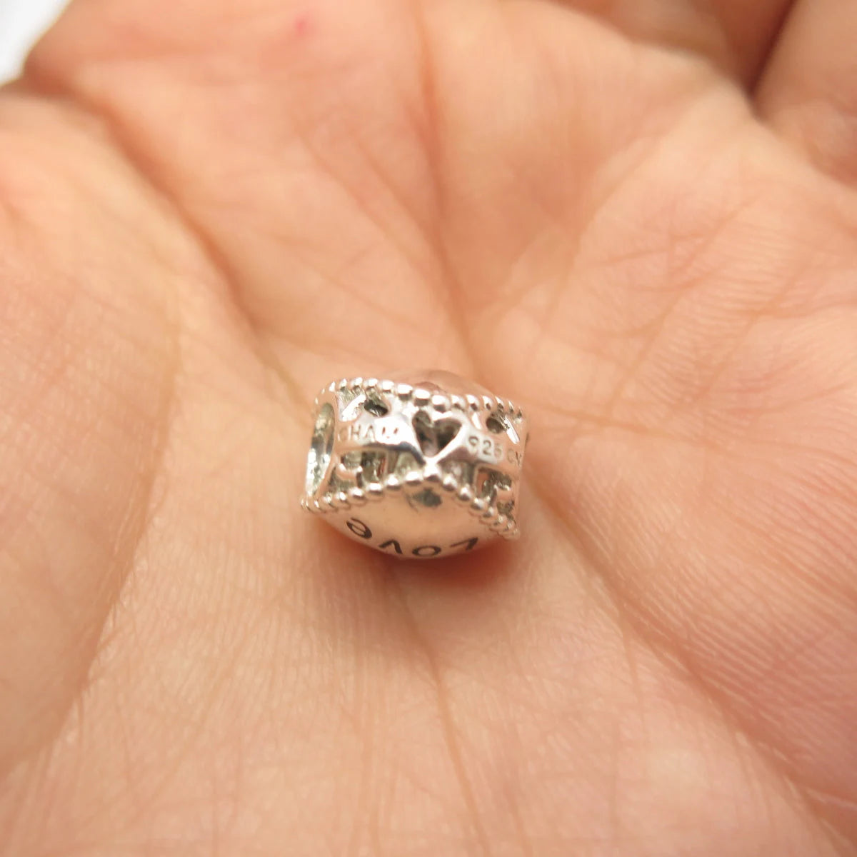 925 Sterling Silver Vintage "One Love" Heart Charm