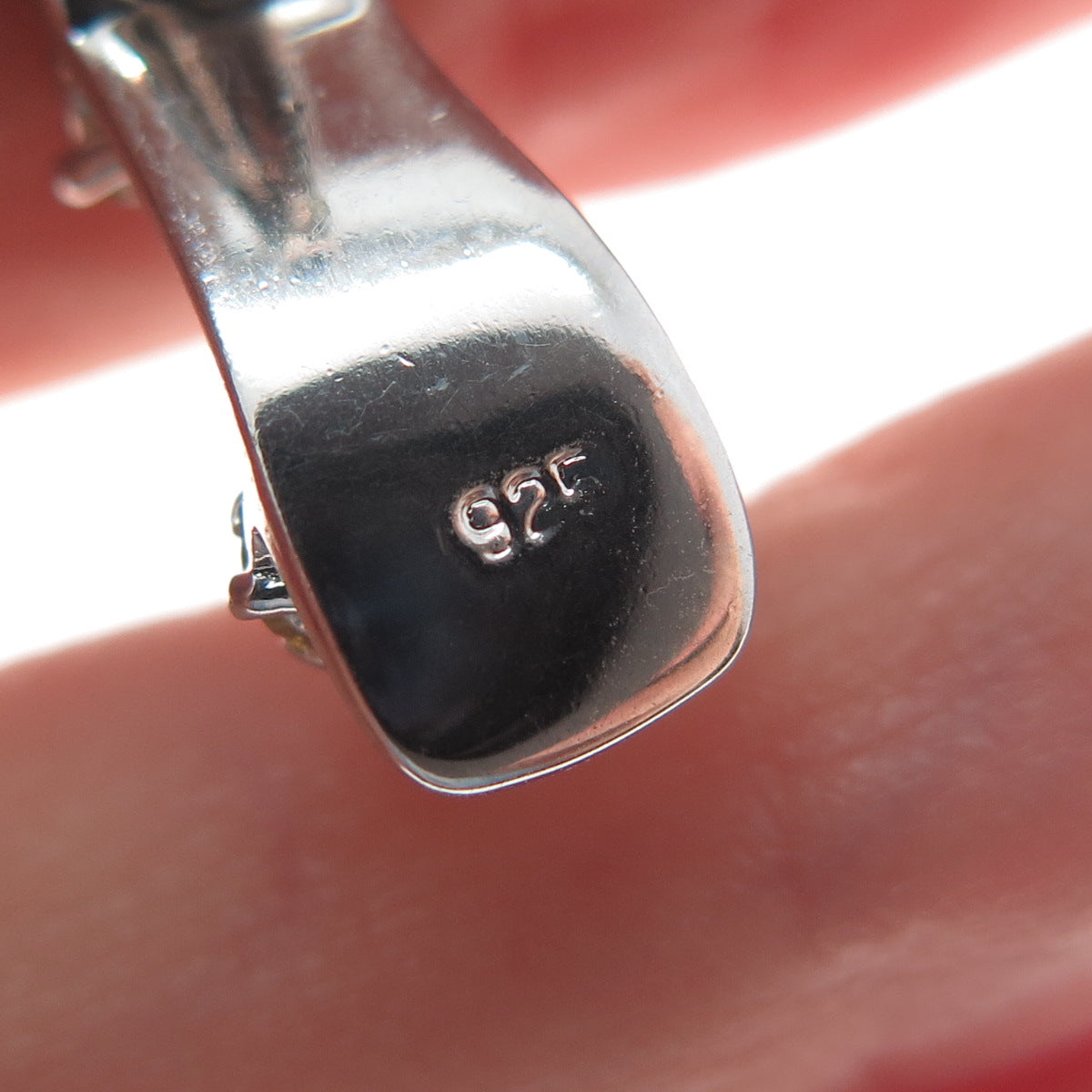 925 Sterling Silver Vintage Real Citrine Lady's Shoe Minimalist Charm Pendant