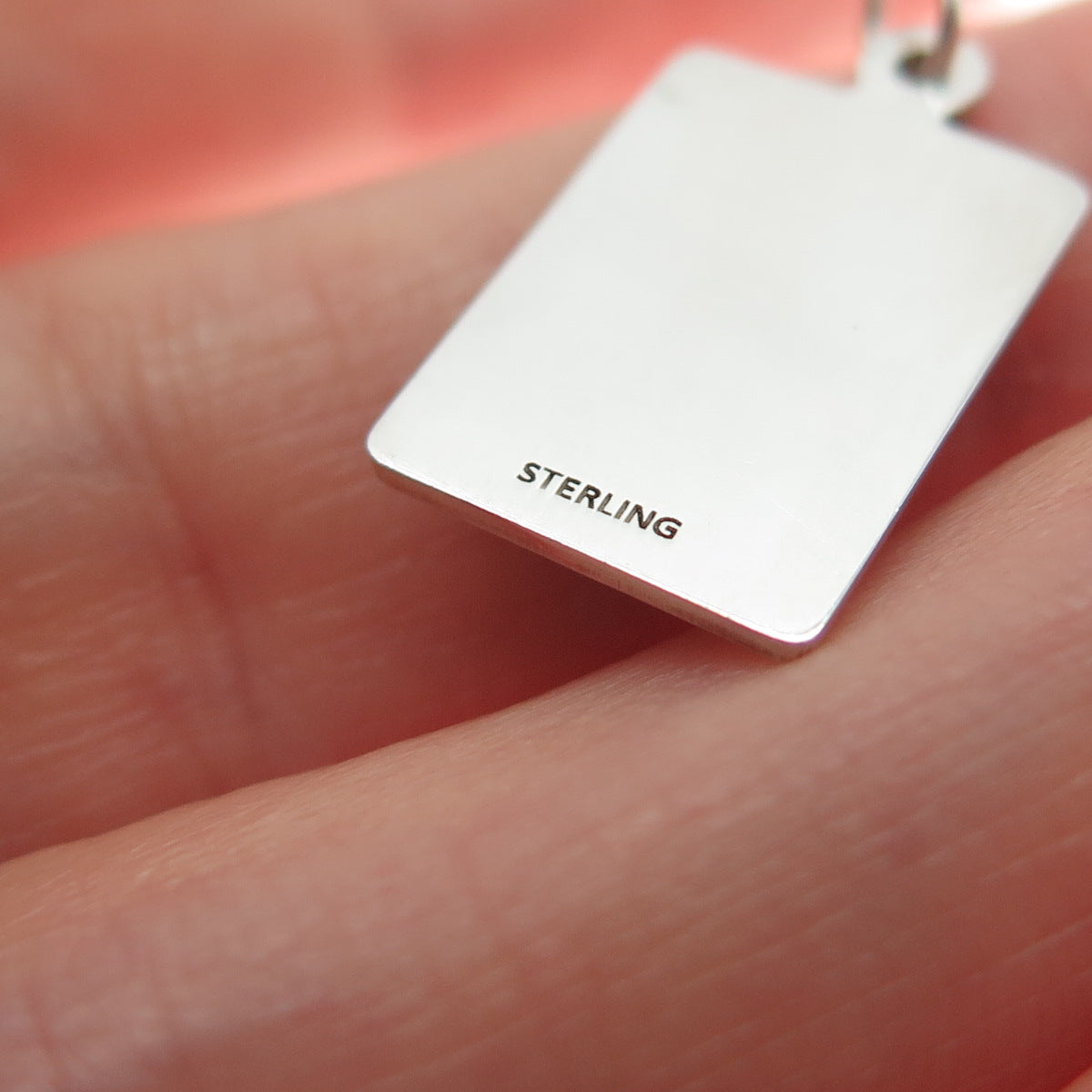 925 Sterling Silver Red Enamel You Are Powerful Minimalist Charm Pendant