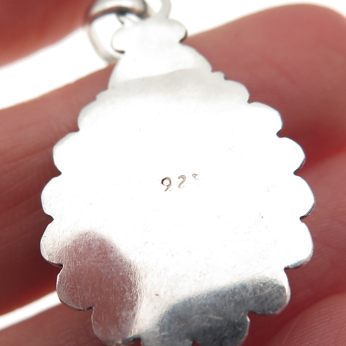 925 Sterling Silver Vintage Real Black Onyx Swirl Beaded Oxidized Charm Pendant