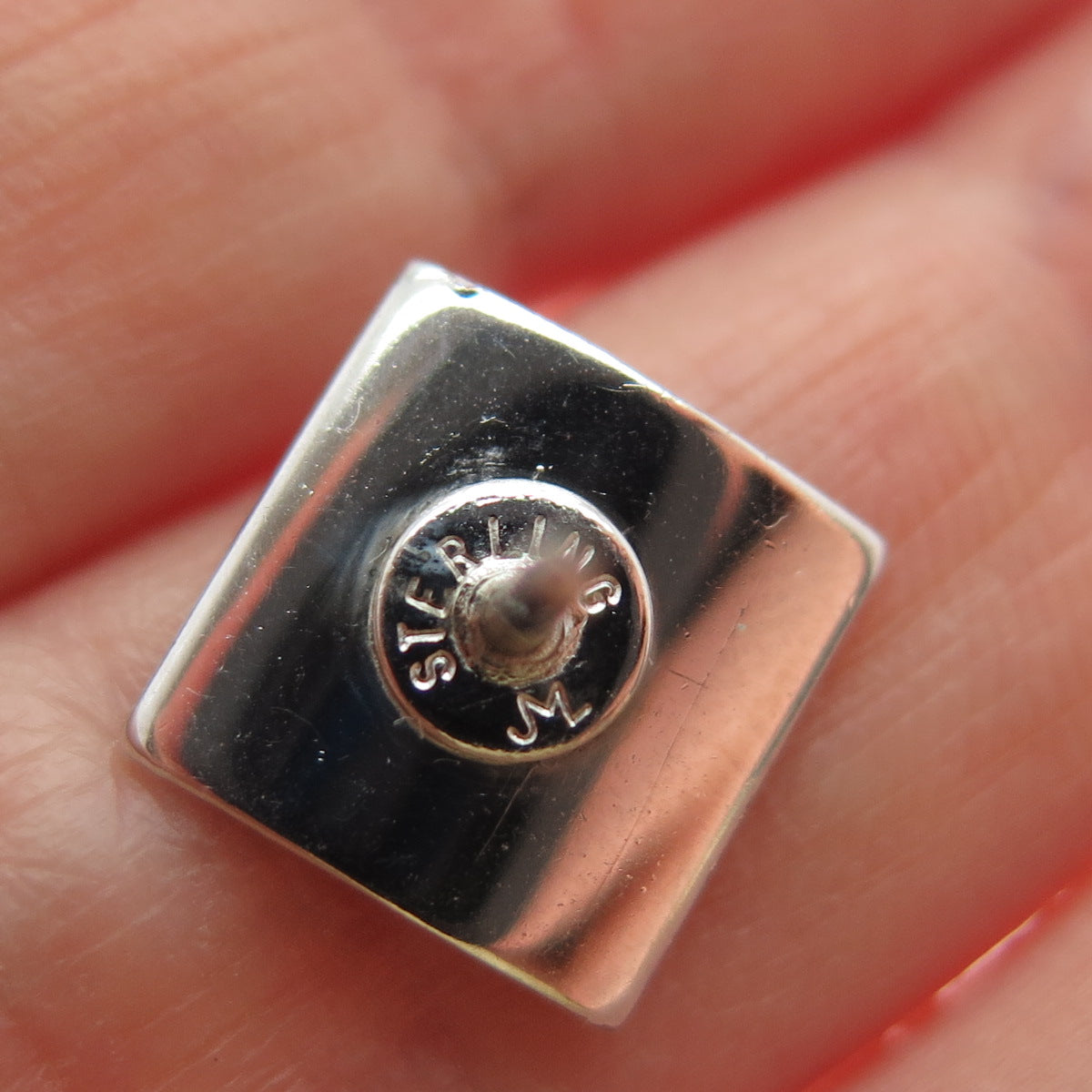 JML Diplomat 925 Sterling Silver Vintage Wavy Square Lapel Pin