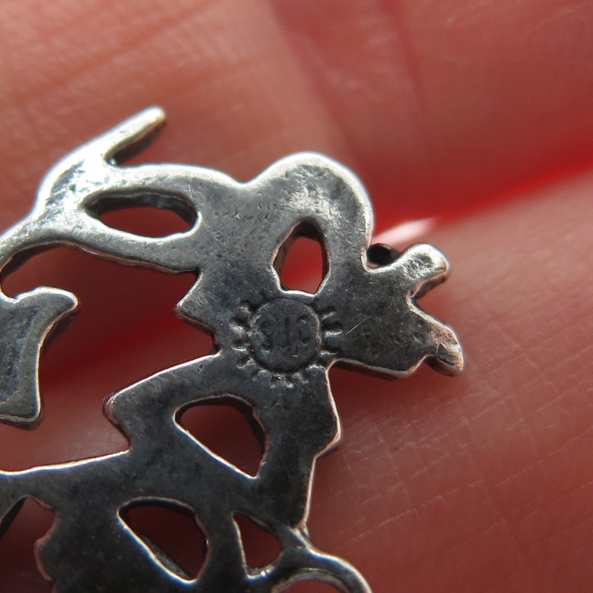 SUNDANCER 925 Sterling Silver Vintage Daddy's Girl Oxidized Mini Charm Pendant
