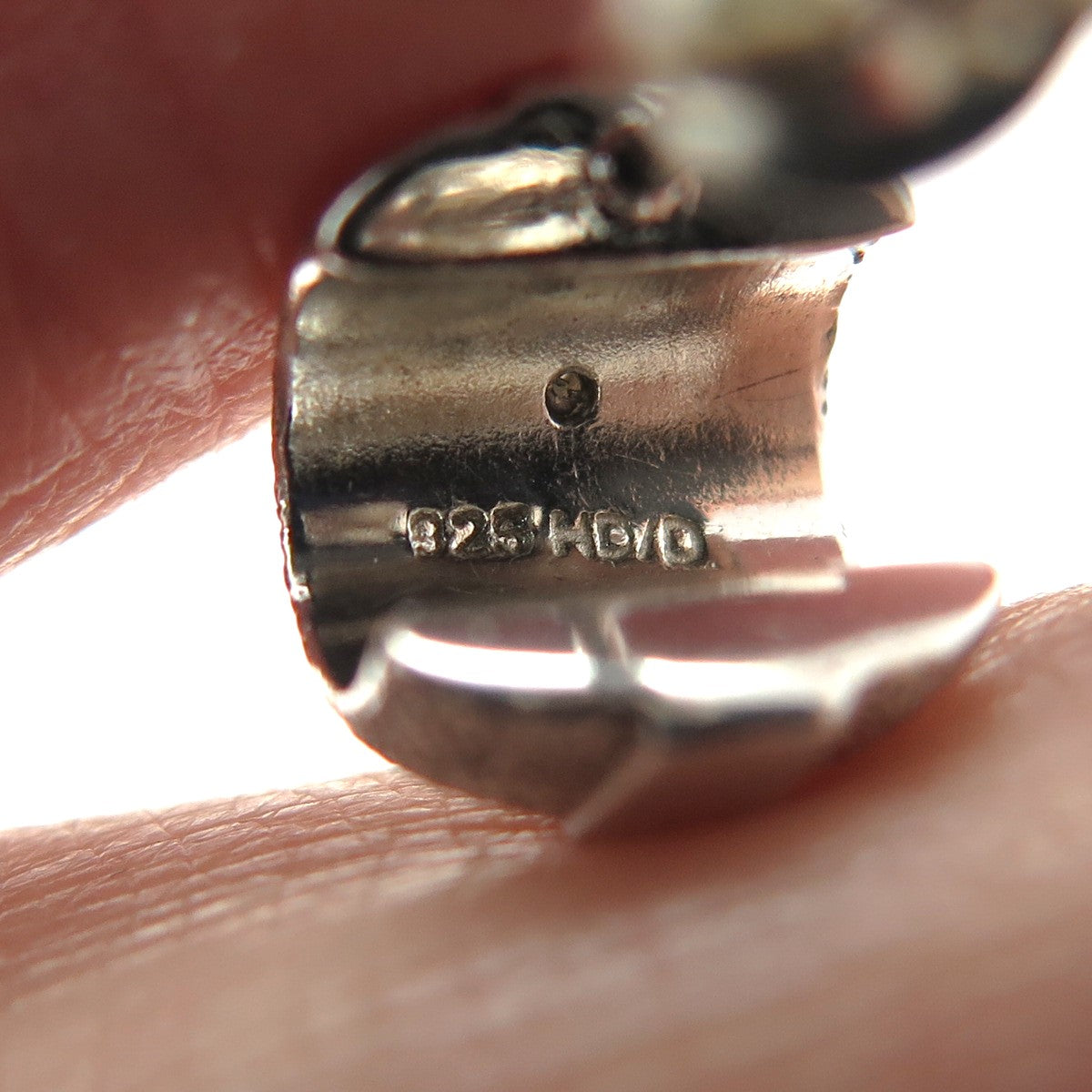 925 Sterling Silver Real Round-Cut Diamond Textured Half Hoop Earrings