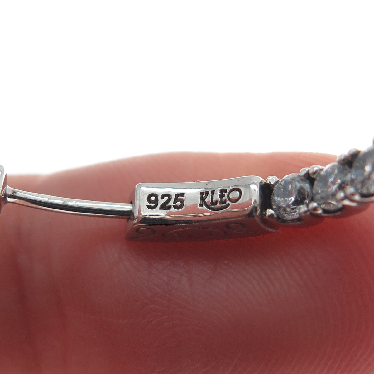 KLEO 925 Sterling Silver Round-Cut C Z In & Out Hoop Earrings