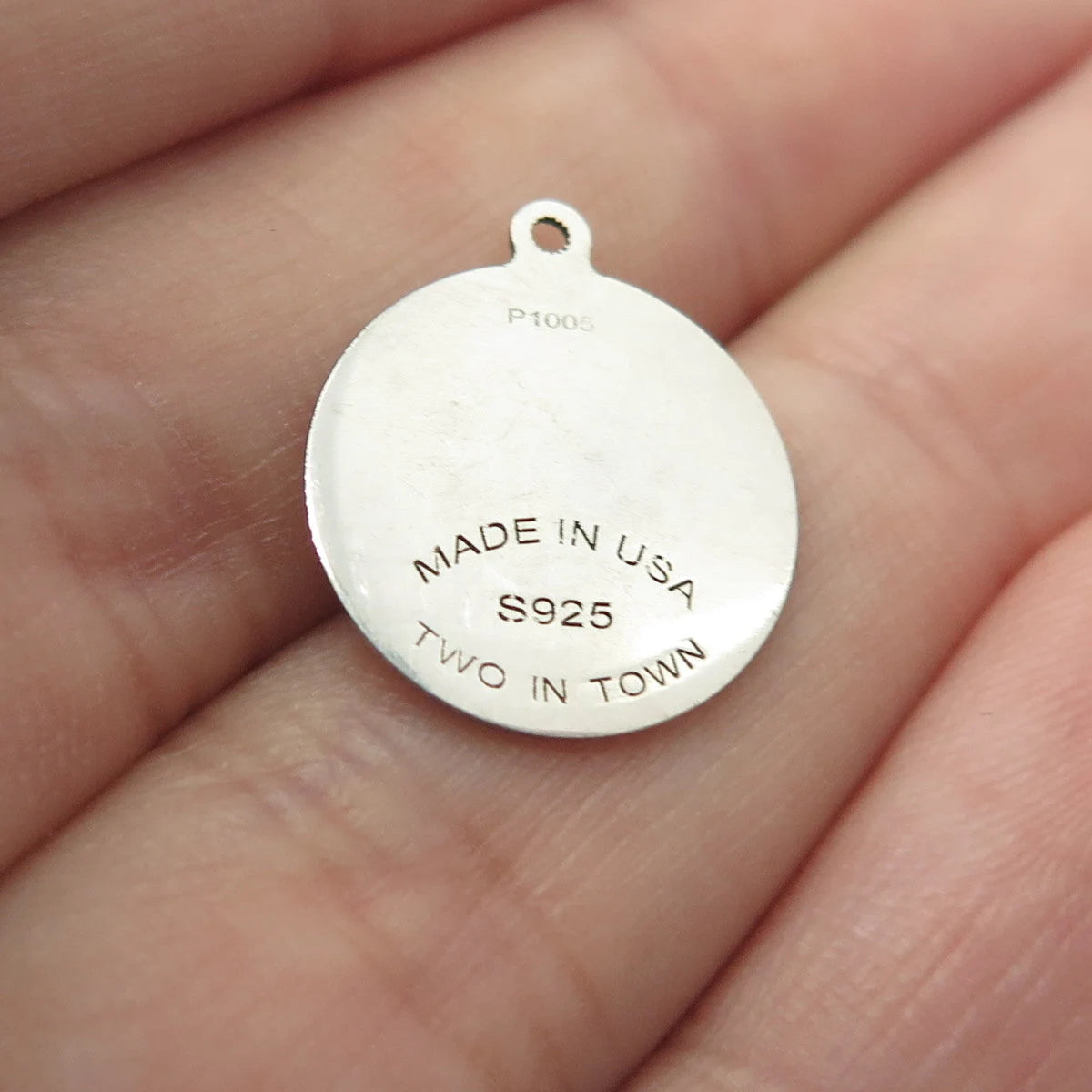 925 Sterling Silver USA Two In Town Bat Charm Pendant