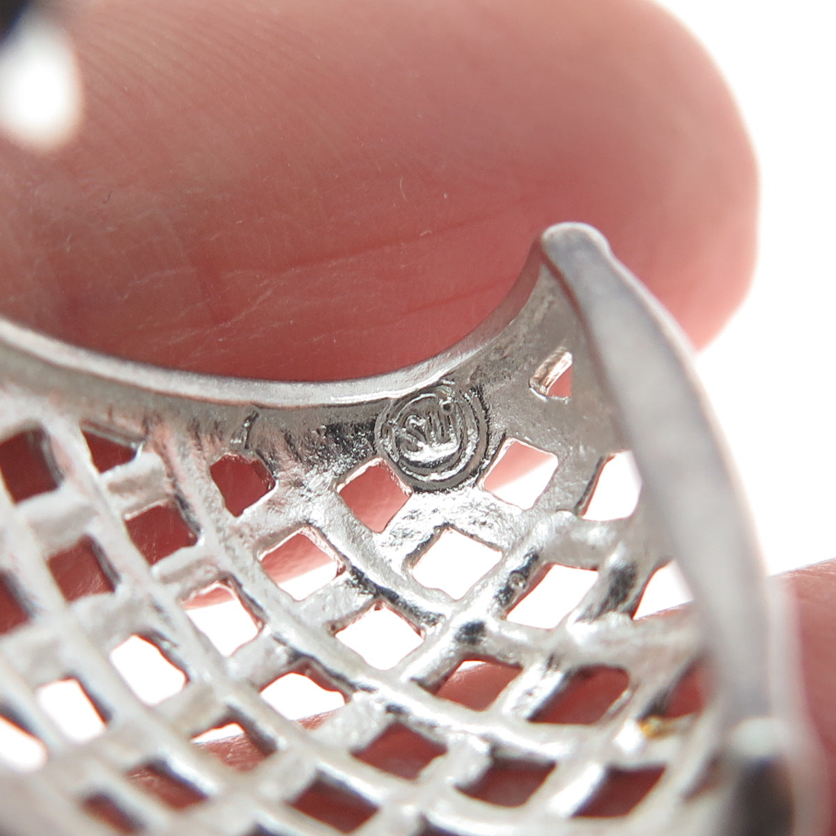 925 Sterling Silver Vintage Woven Hoop Earrings
