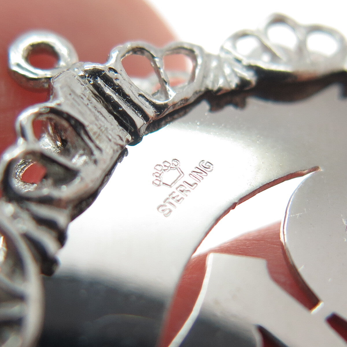 CROWN 925 Sterling Silver Vintage "25 Happy Anniversary" Pendant