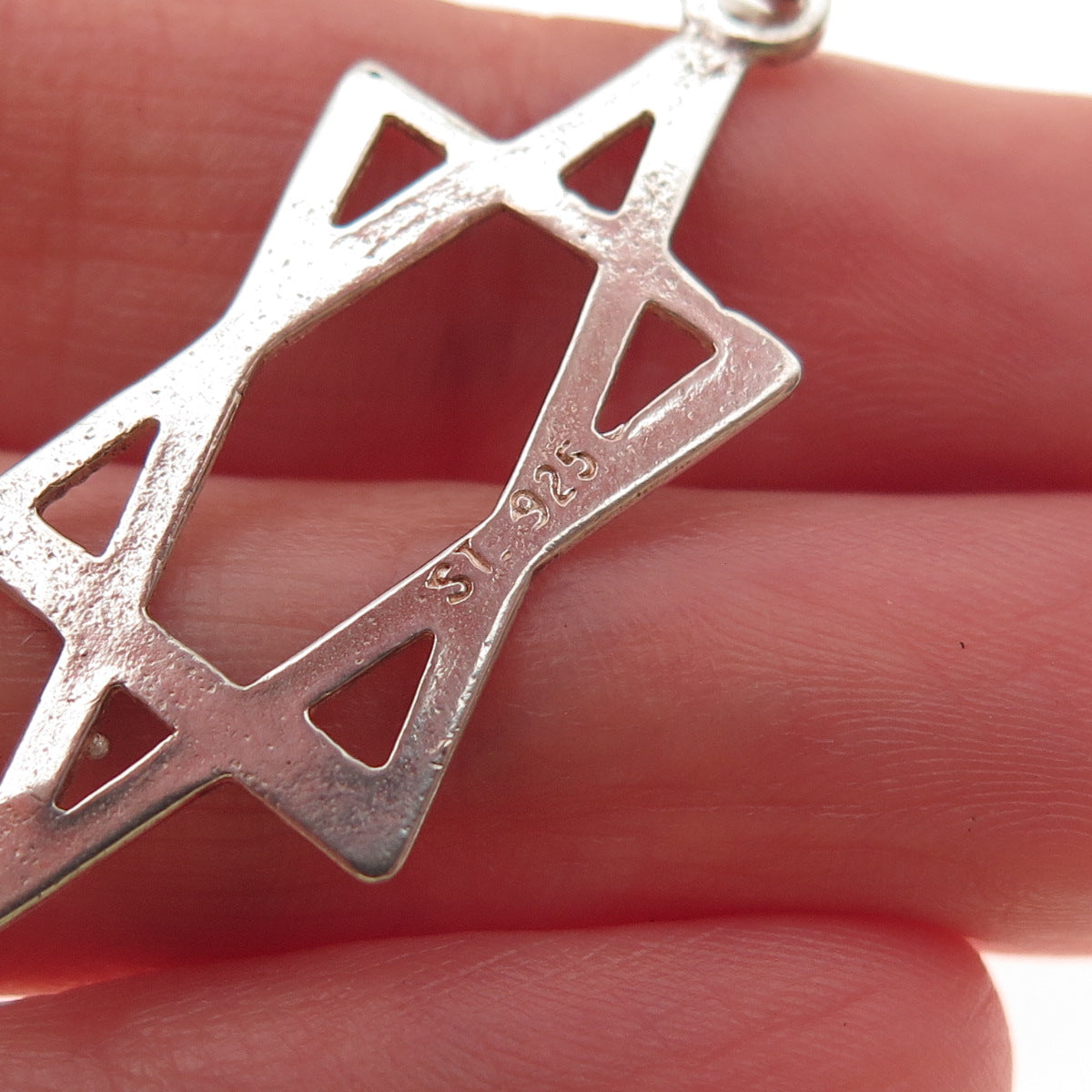 925 Sterling Silver Vintage Star of David Charm Pendant