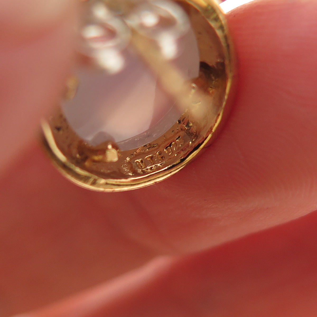 925 Sterling Silver Gold Plated Real Chalcedony Nugget Stud Earrings