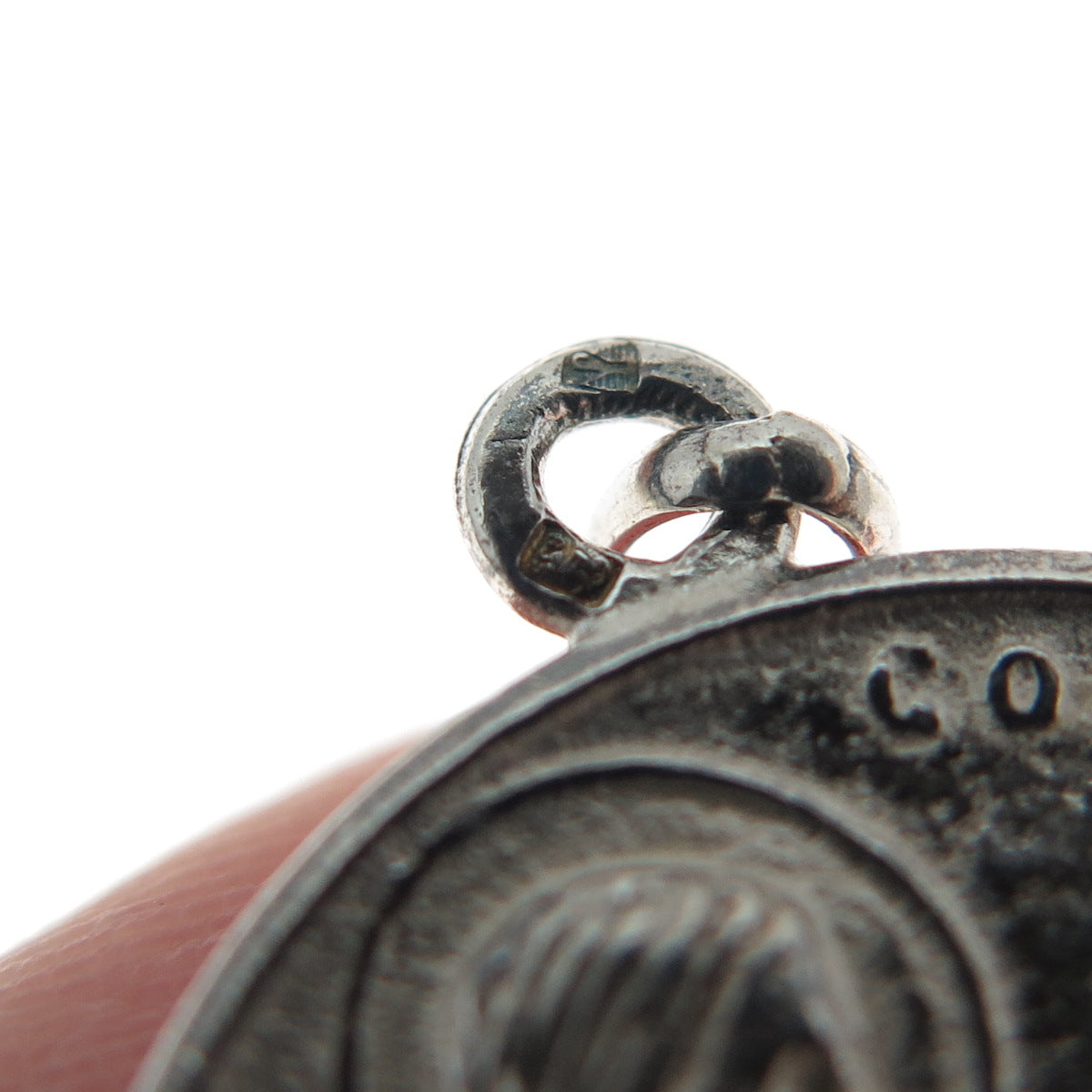 835 Silver Vintage Portugal Holy Communion Religious Medal Charm Pendant