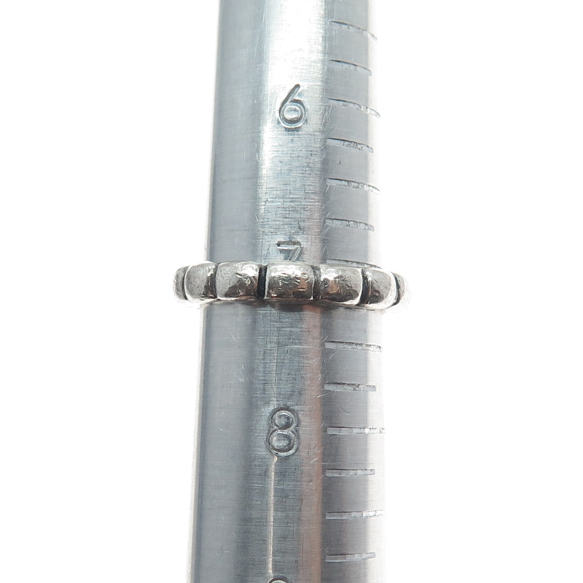 PANDORA 925 Sterling Silver Round-Cut C Z Bubble Stackable Band Ring Size 7.25