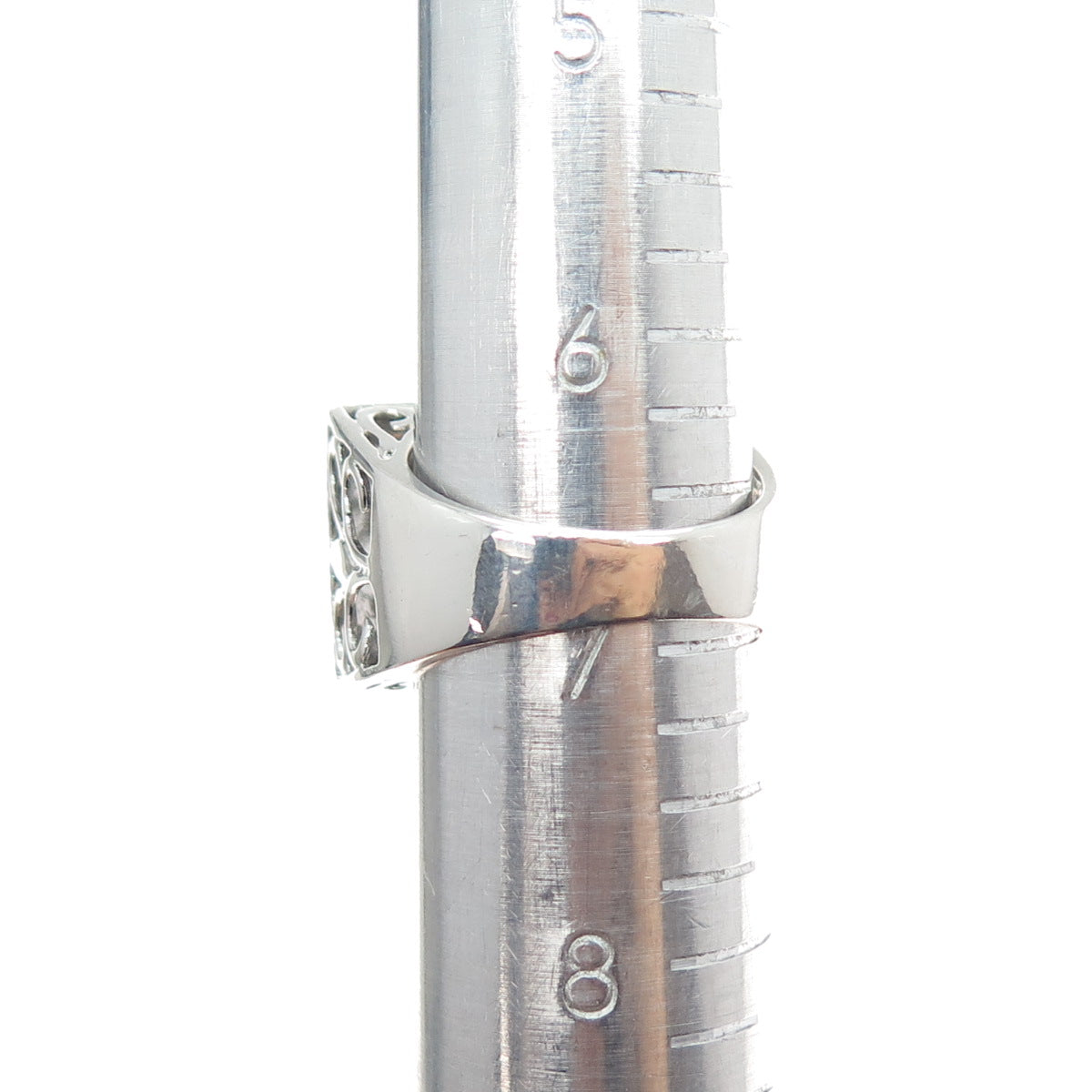 925 Sterling Silver Vintage Real Aquamarine Swirl Oxidized Ring Size 7