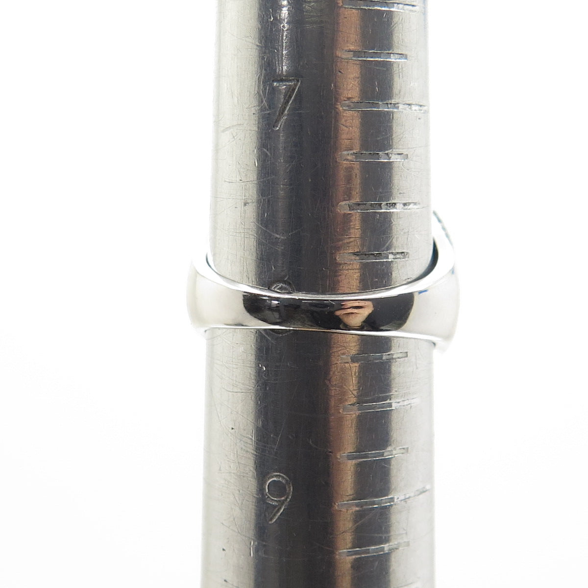 925 Sterling Silver Real Round-Cut Diamond Domed Ring Size 8.25