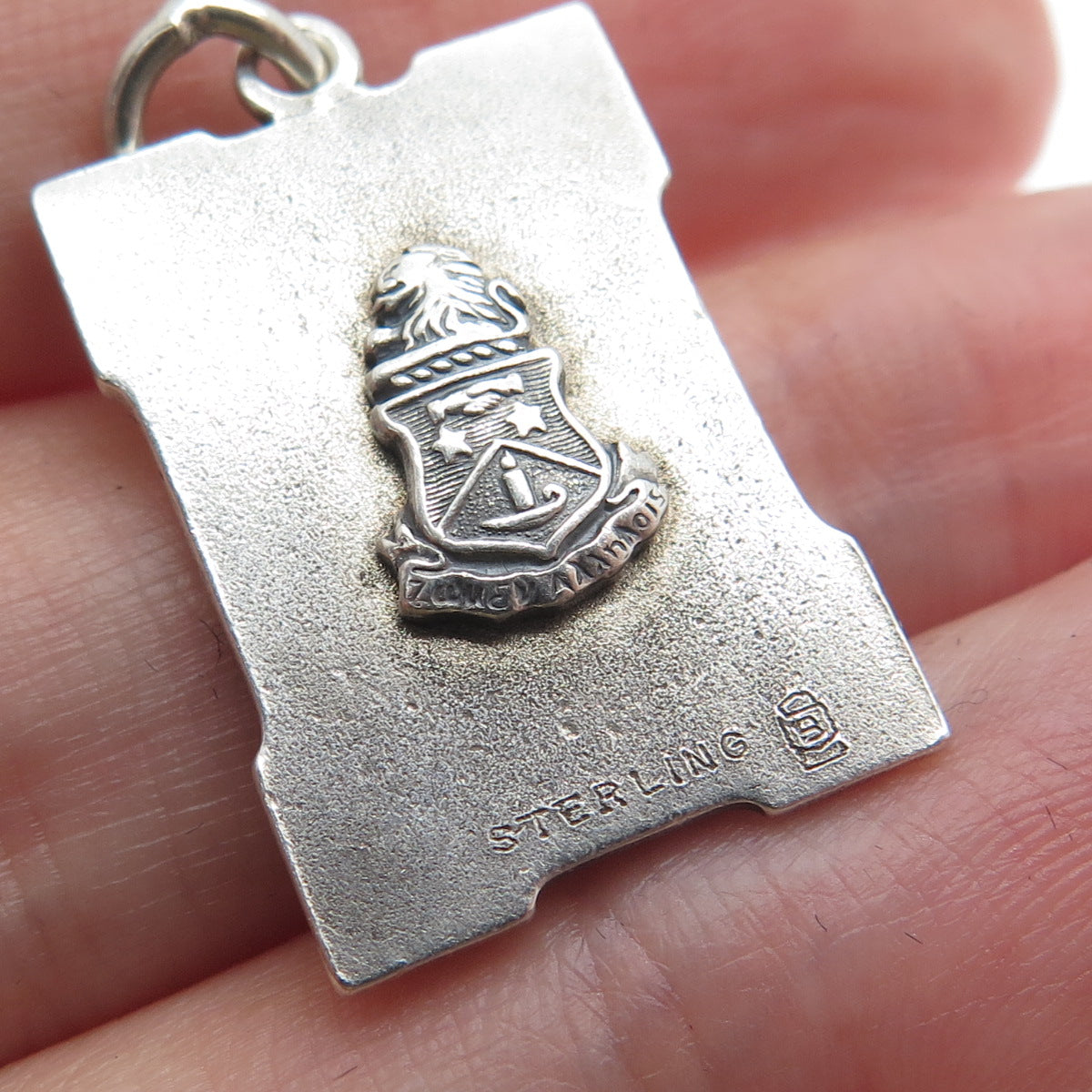 925 Sterling Silver Vintage Alpha Delta Pi Crest Scholarship Award Charm Pendant