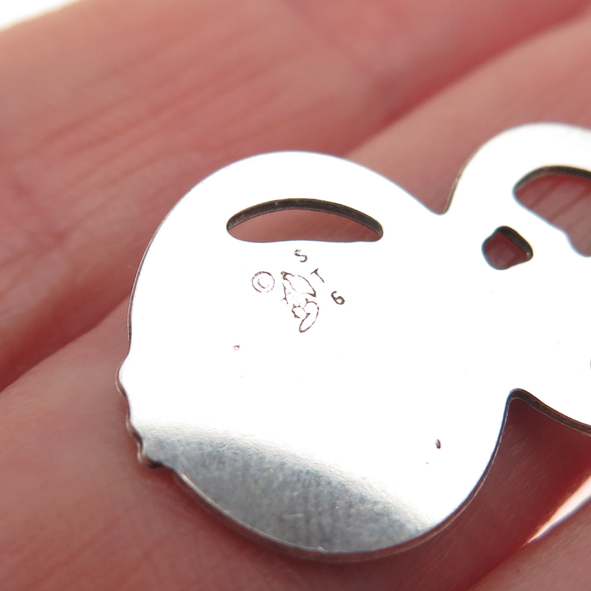 925 Sterling Silver Vintage Dutch Woman Lucky Number 8 Mini Charm Pendant