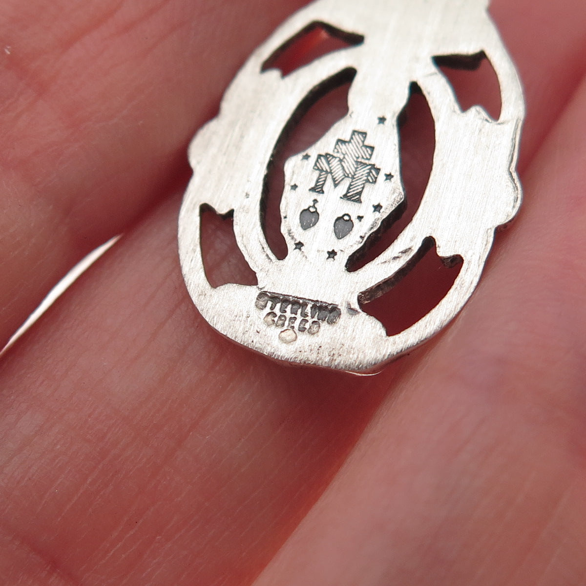 Creed 925 Sterling Silver Antique Art Deco St. Mary Miraculous Charm Pendant