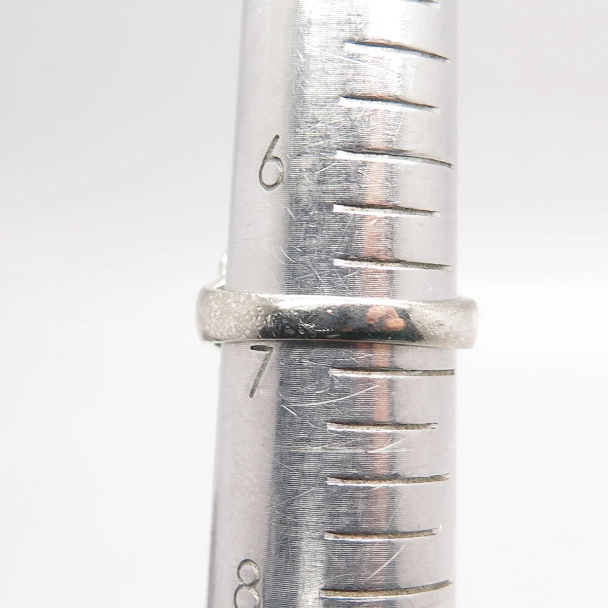 925 Sterling Silver Vintage Ribbed Heart Ring Size 7