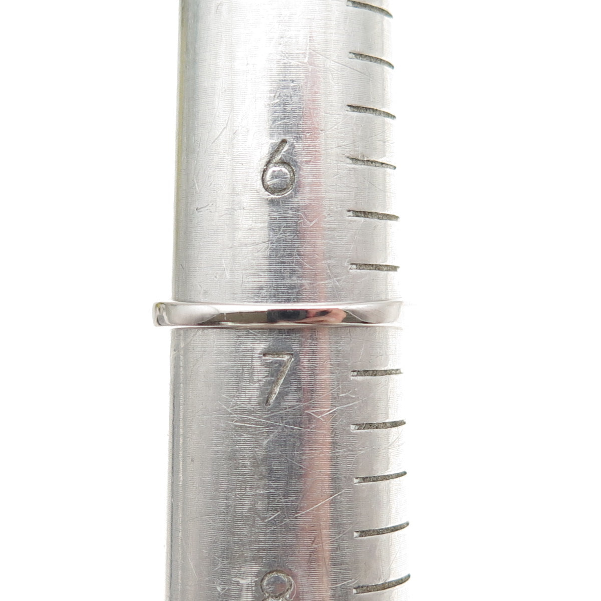 925 Sterling Silver Real Round-Cut Diamond Fleur de Lis Ring Size 6.75