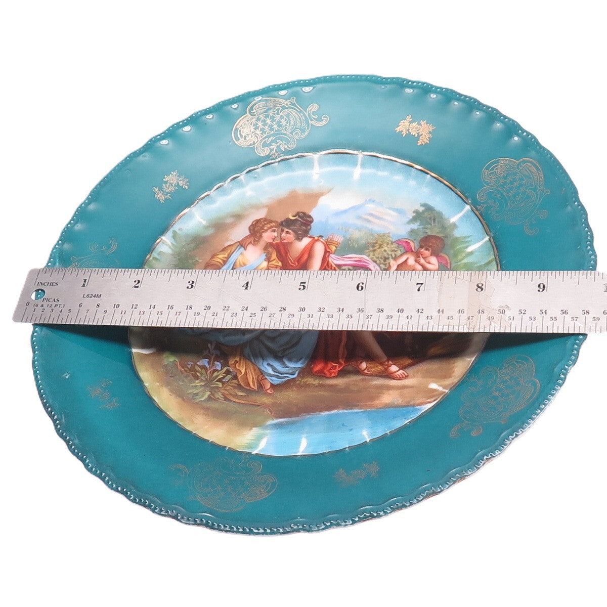 VICTORIA Antique Austria Jupiter & Callisto Hand Painted Porcelain Cabinet Plate