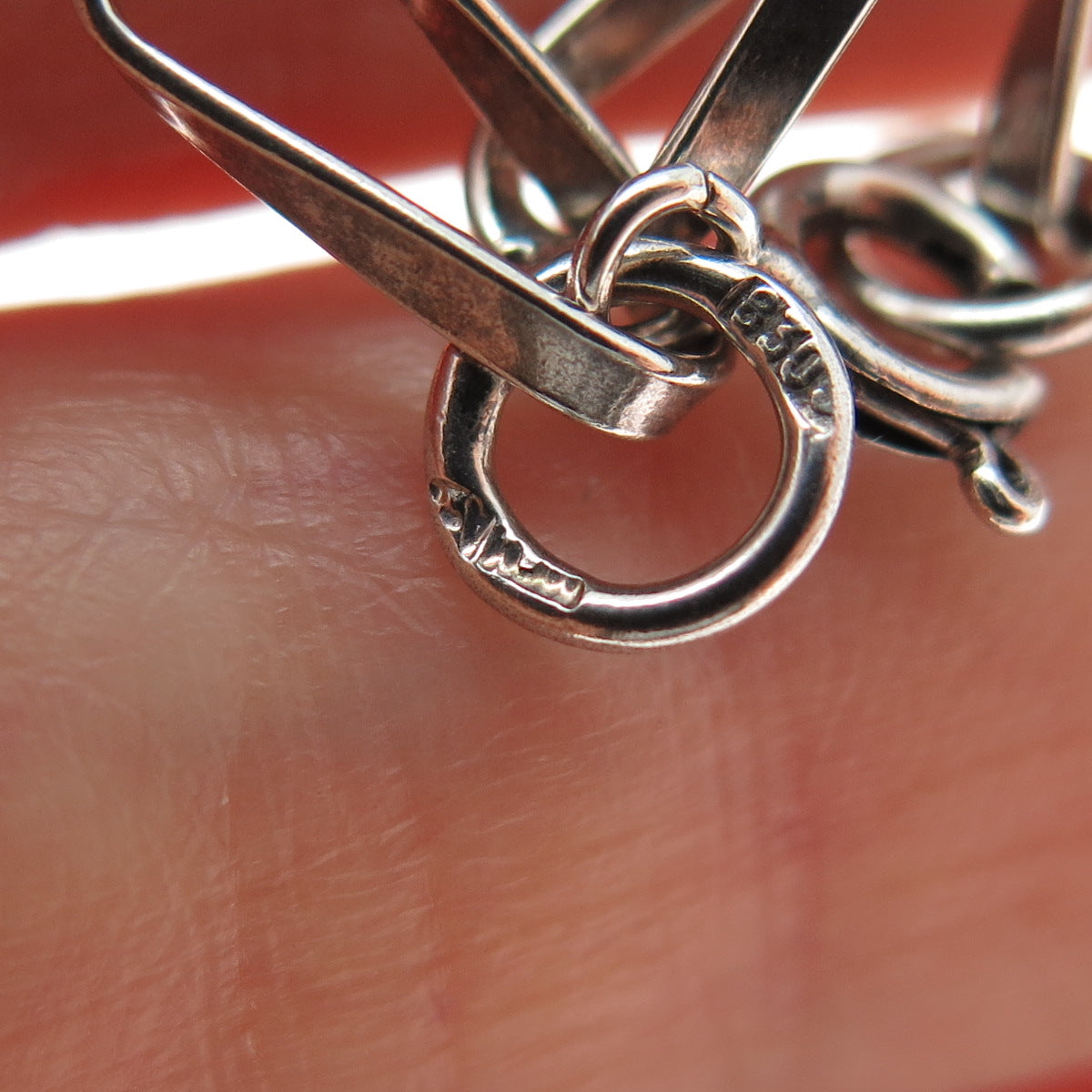 830S Silver Vintage Scandinavian Modernist Twisted Chain Necklace 16"