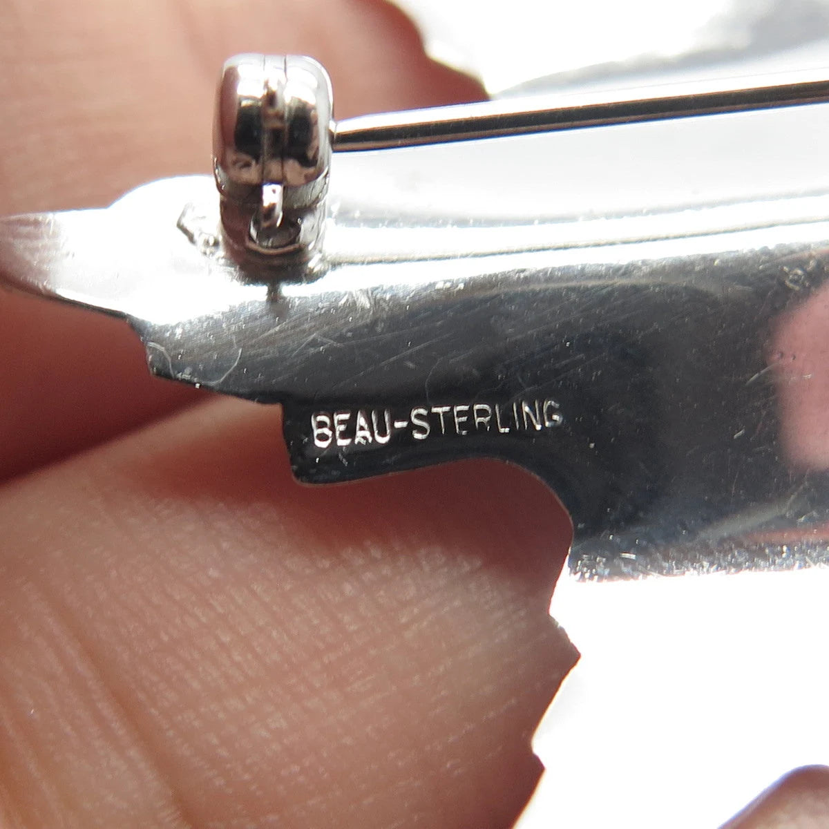 925 Sterling Silver Vintage Beau Leaf Pin Brooch
