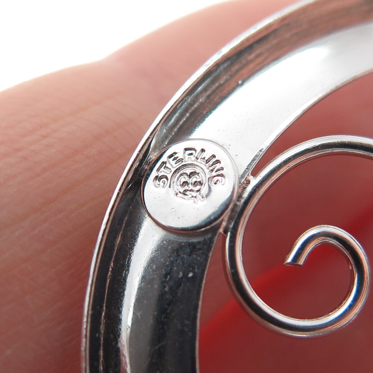 CURTIS CURTMAN 925 Sterling Silver Vintage Modernist Floral Pin Brooch