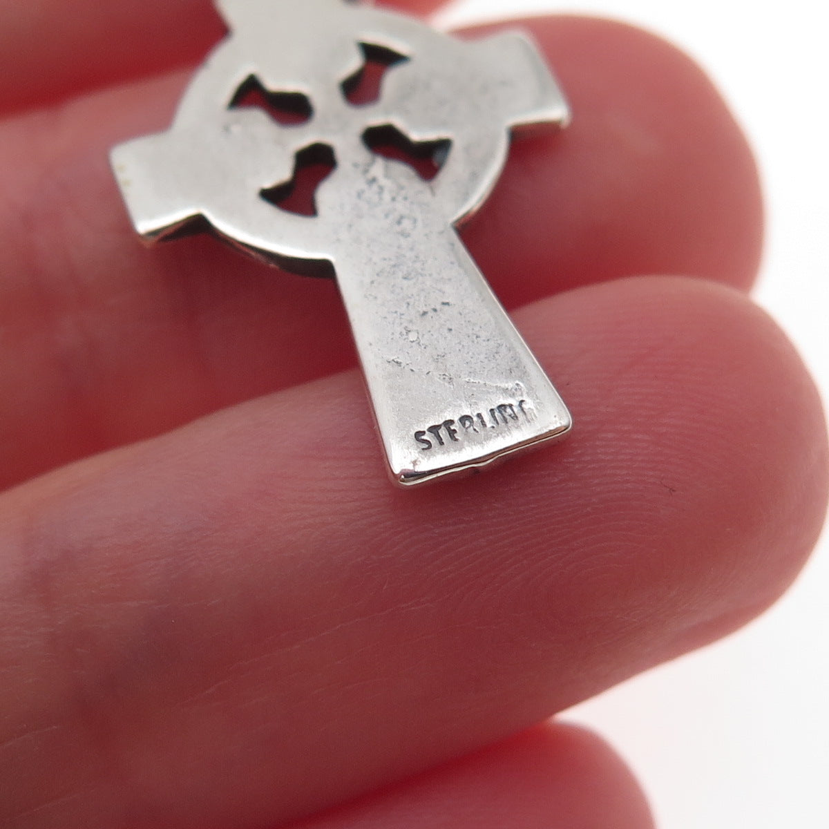 925 Sterling Silver Vintage Celtic Cross Oxidized Charm Pendant
