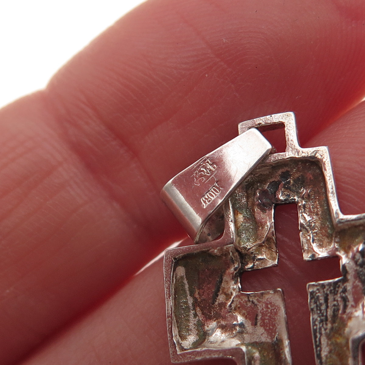 800 Silver Vintage Cross Religious Charm Pendant
