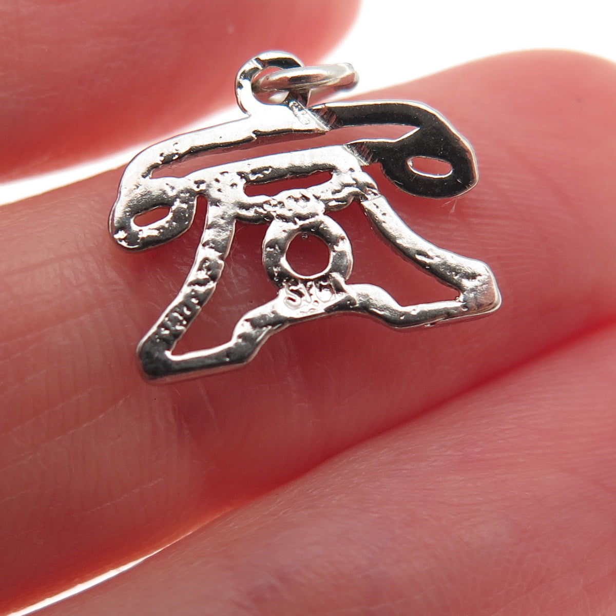 925 Sterling Silver Vintage Retro Phone Mini Charm Pendant