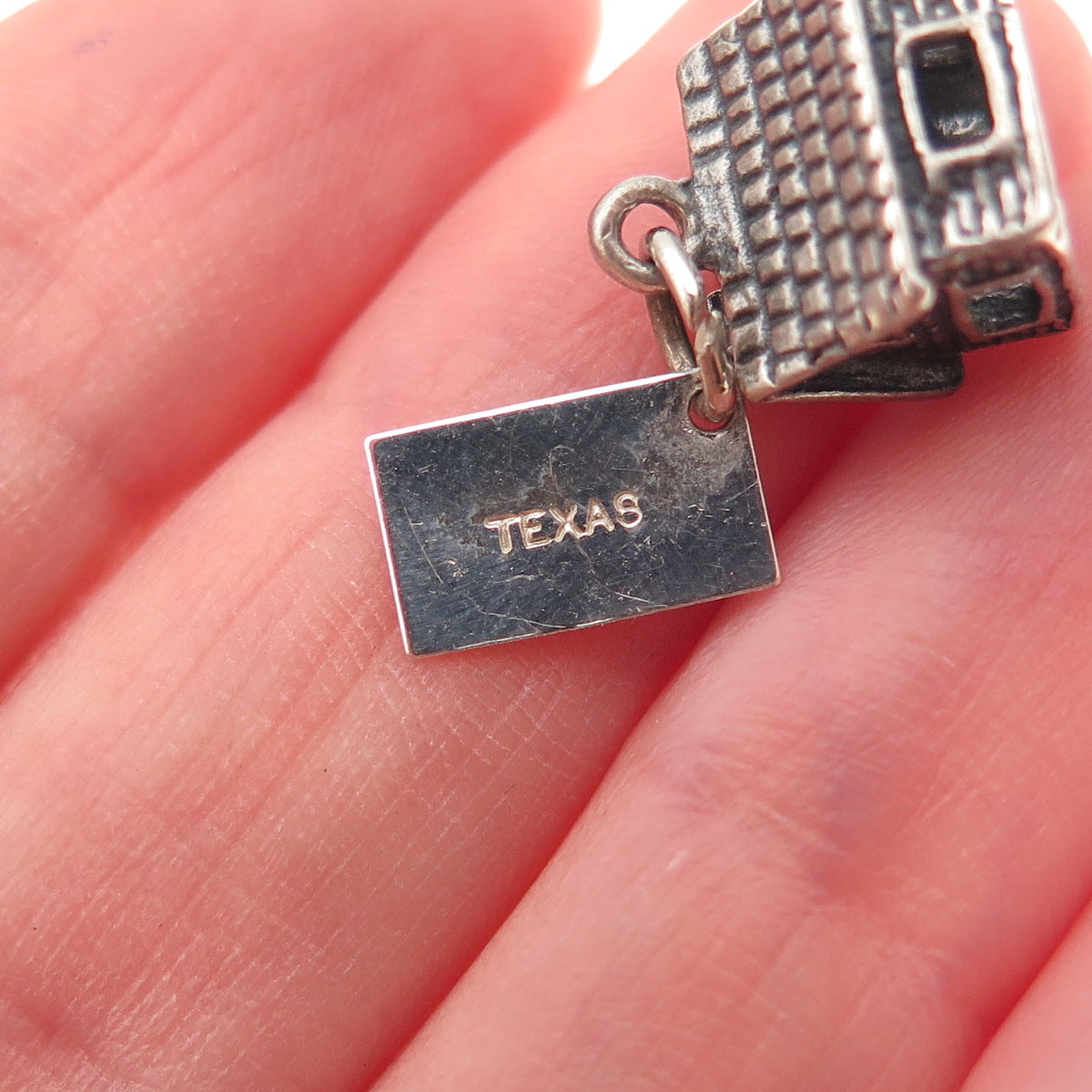 Bell Trading Post 925 Sterling Silver Vintage Cottage Texas 3D Charm Pendant