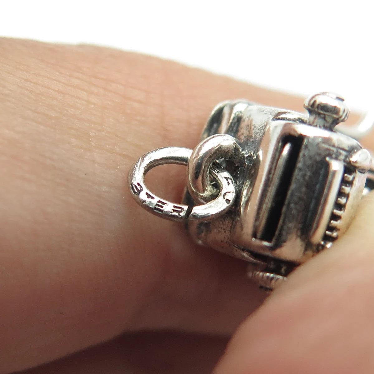 925 Sterling Silver Vintage Beau Retro Comptometer Charm Pendant