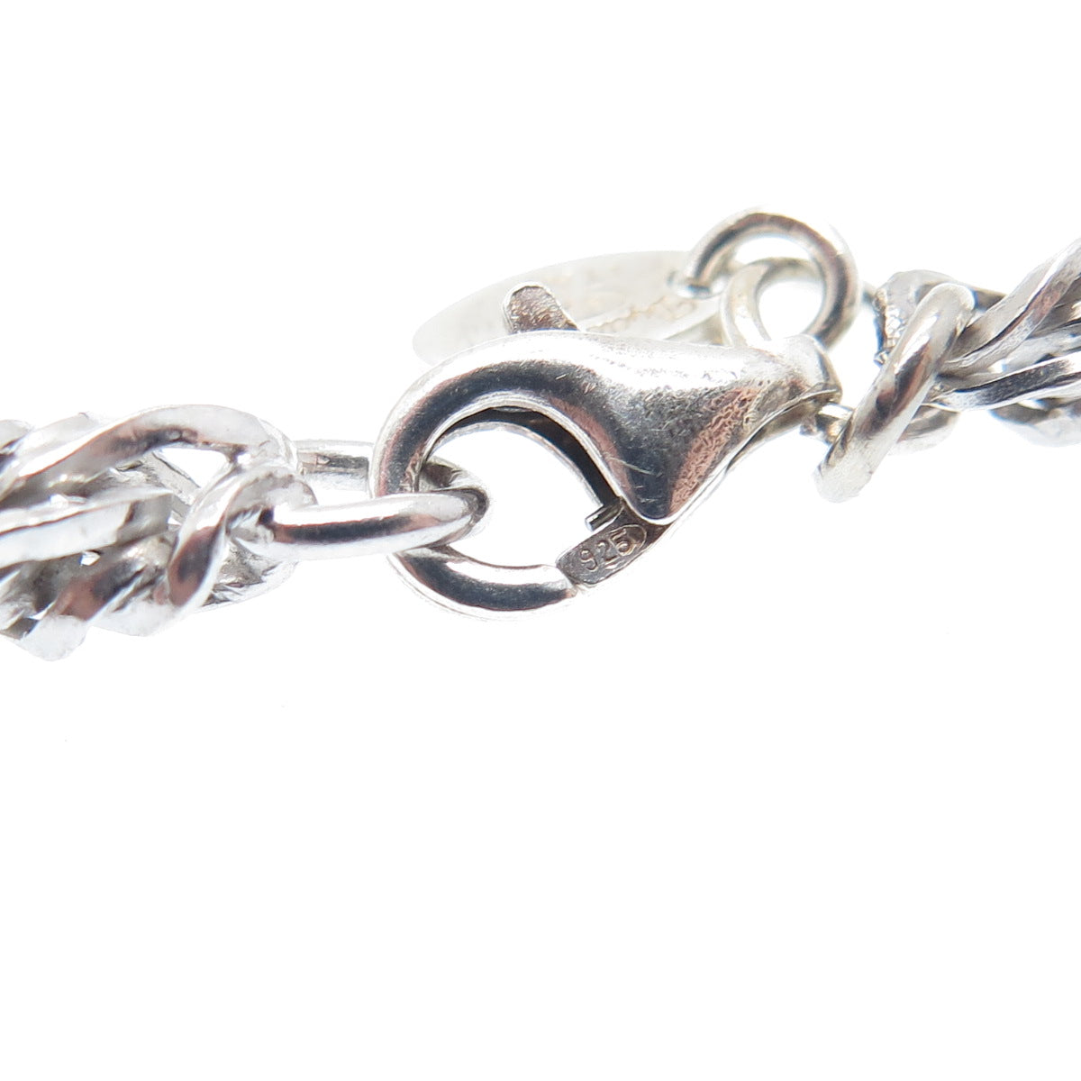 DYADEMA 925 Sterling Silver Vintage Italy Twisted Rope Link Bracelet 7.75"