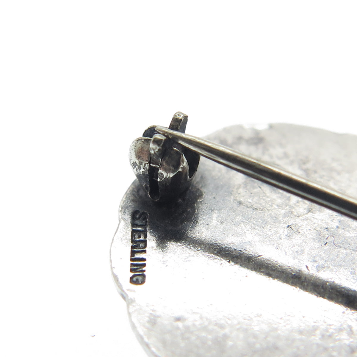 925 Sterling Silver Antique First National Bank 1864-1930 Oxidized Pin Brooch