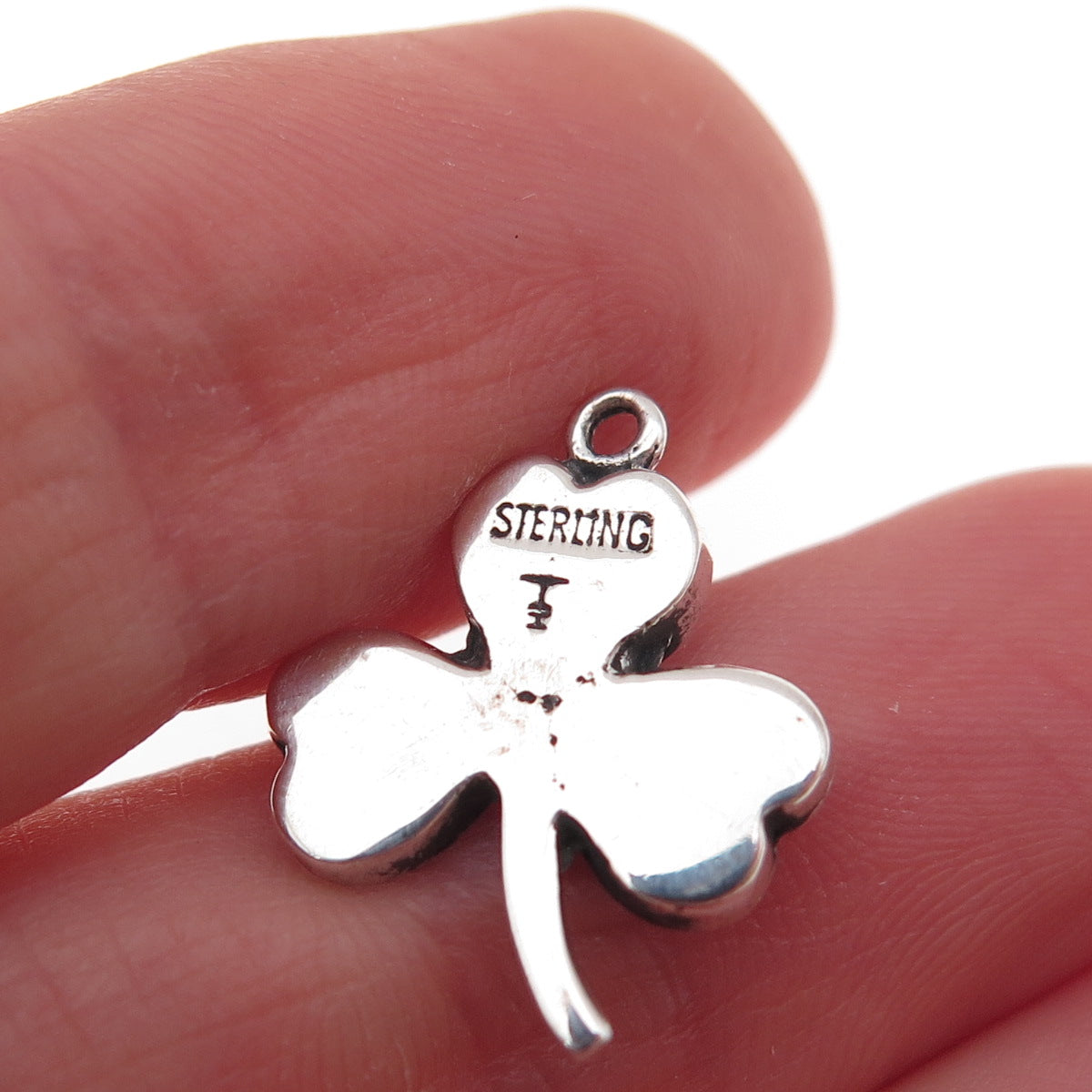 Tommy Long Navajo Old Pawn 925 Sterling Vintage Turquoise Inlay Clover Pendant