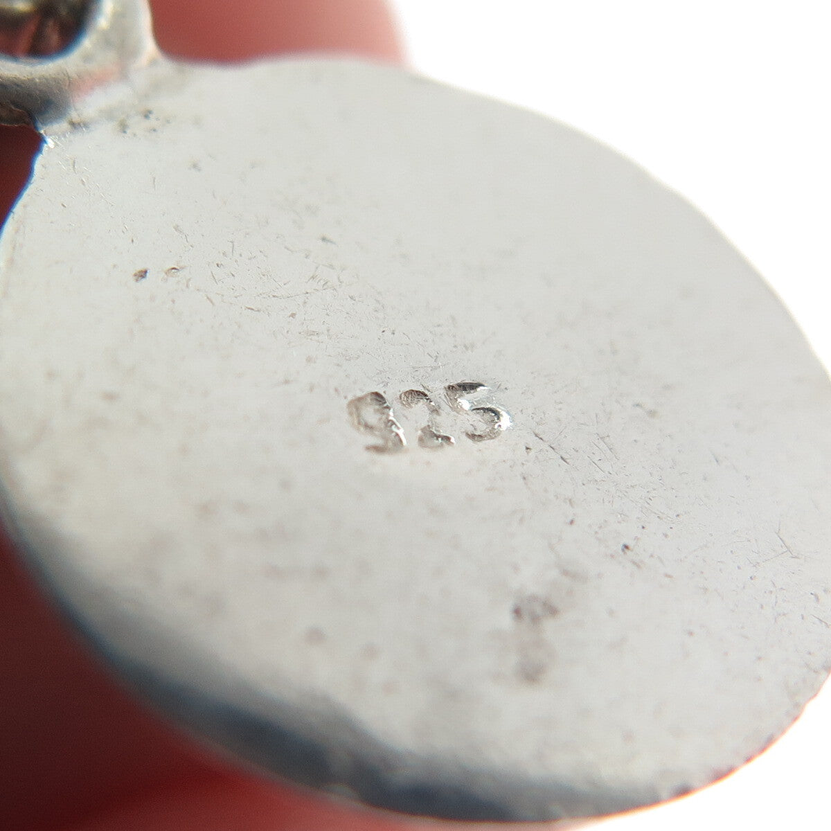 925 Sterling Silver Vintage Real Red Garnet Roped Minimalist Charm Pendant