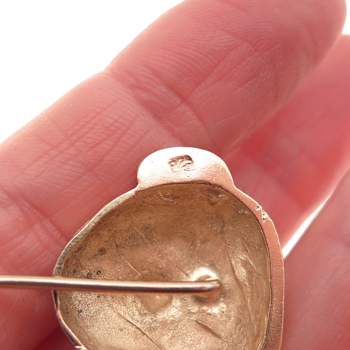 925 Sterling Silver Gold Plated Vintage Tribal Mask Lapel Pin