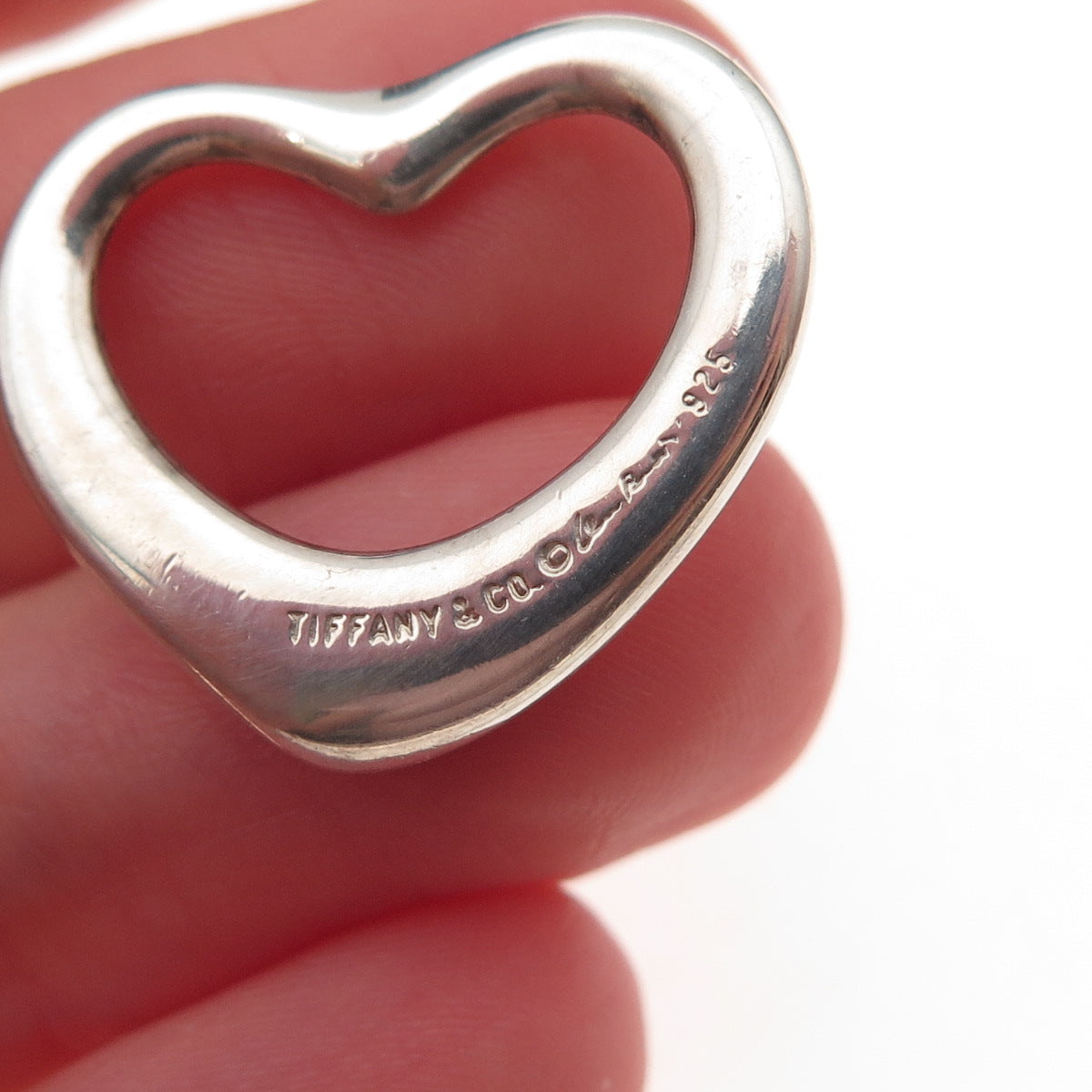 Tiffany & Co. Elsa Peretti 925 Sterling Silver Vintage 20mm Open Heart Pendant