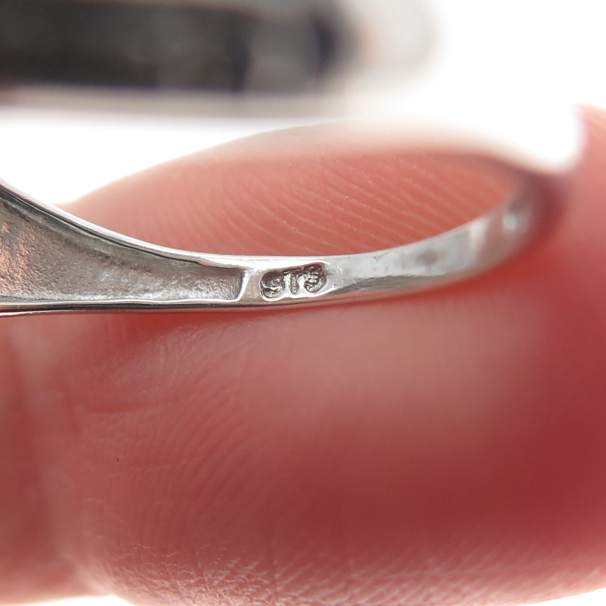 CHUCK CLEMENCY 925 Sterling Silver Real Round-Cut Diamond Ring Size 8.25