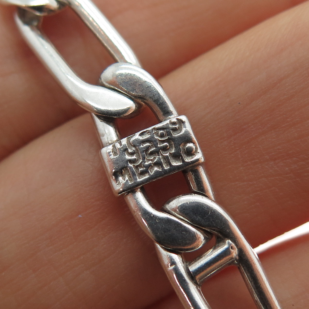 925 Sterling Silver Vintage Mexico Paperclip Chain Necklace 32"