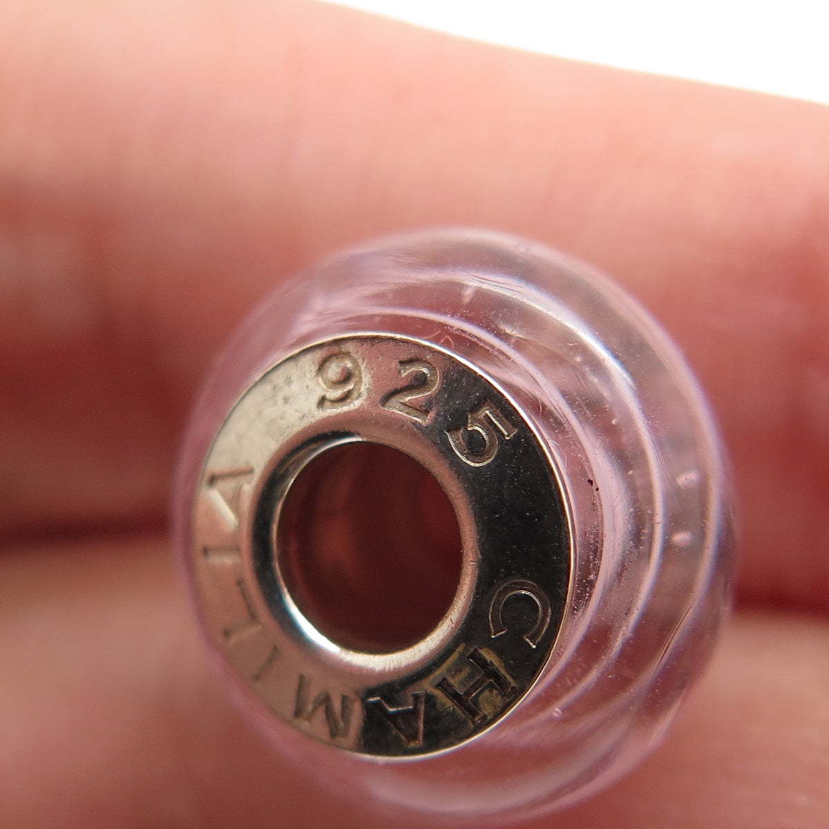 CHAMILIA 925 Sterling Silver Pink Murano Glass Bead Charm