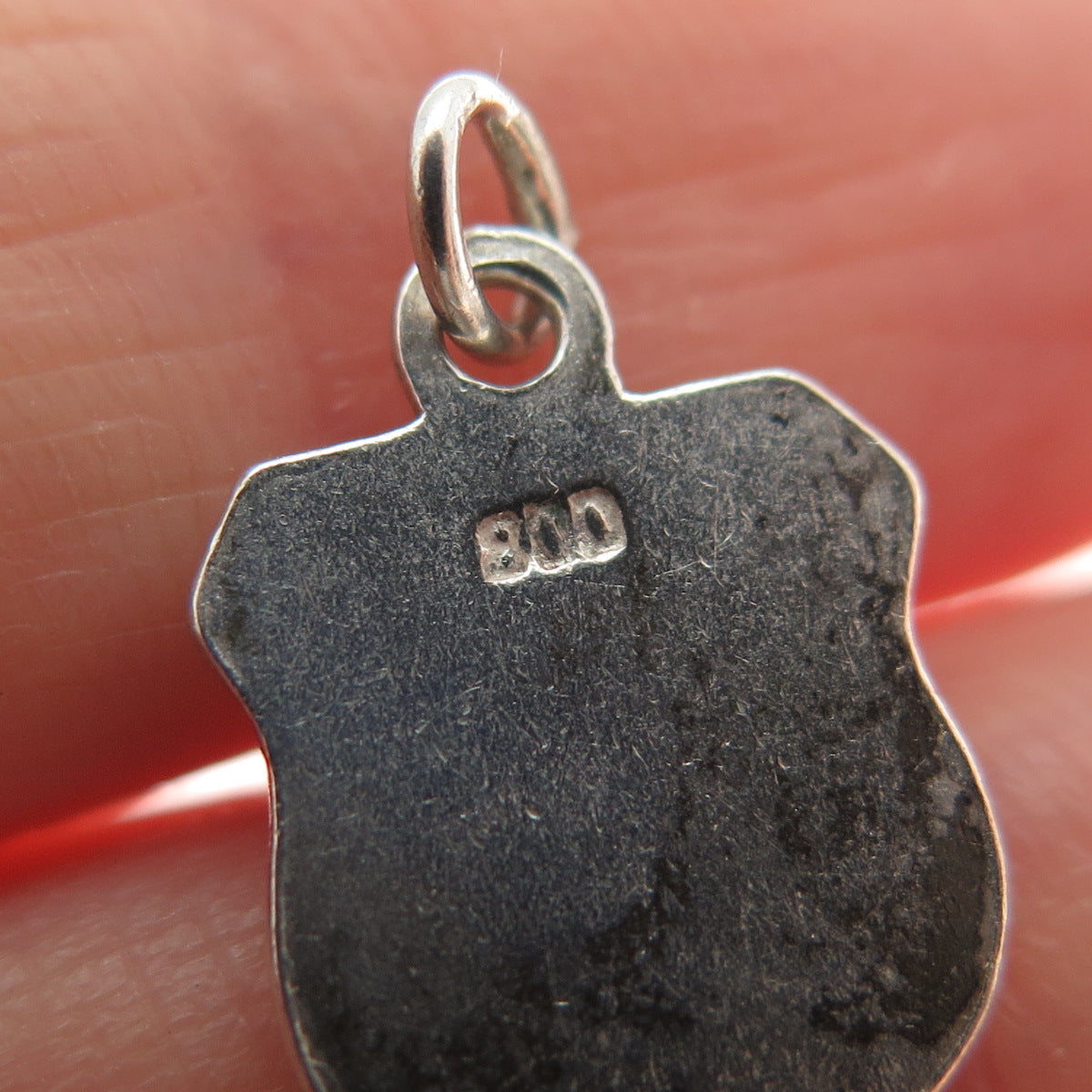 800 Silver Vintage Enamel Salzburg Austria Coat of Arms Minimalist Charm Pendant