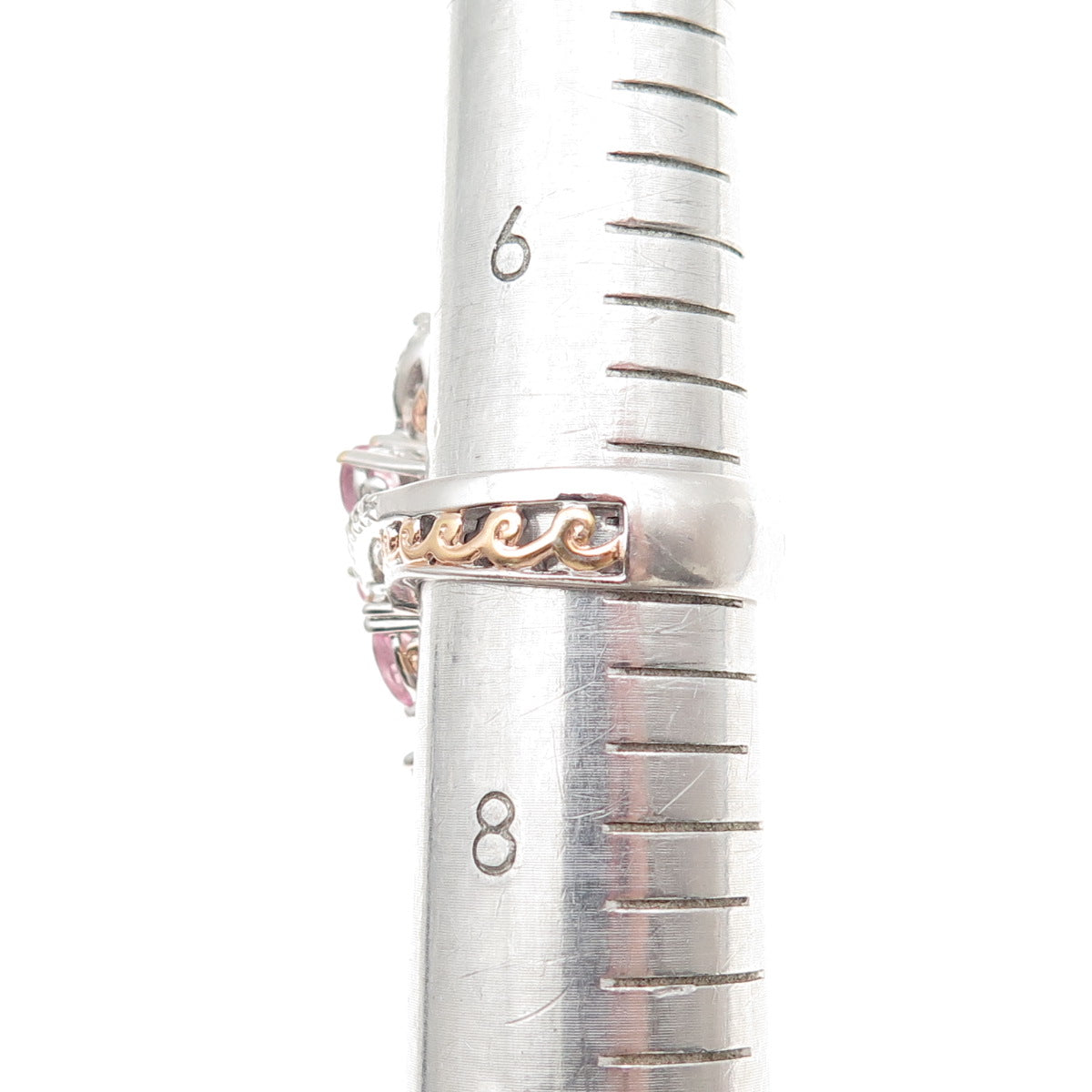 MICHAEL VALITUTTI Gems En Vogue 925 Sterling White & Pink Topaz Ring Size 7.25