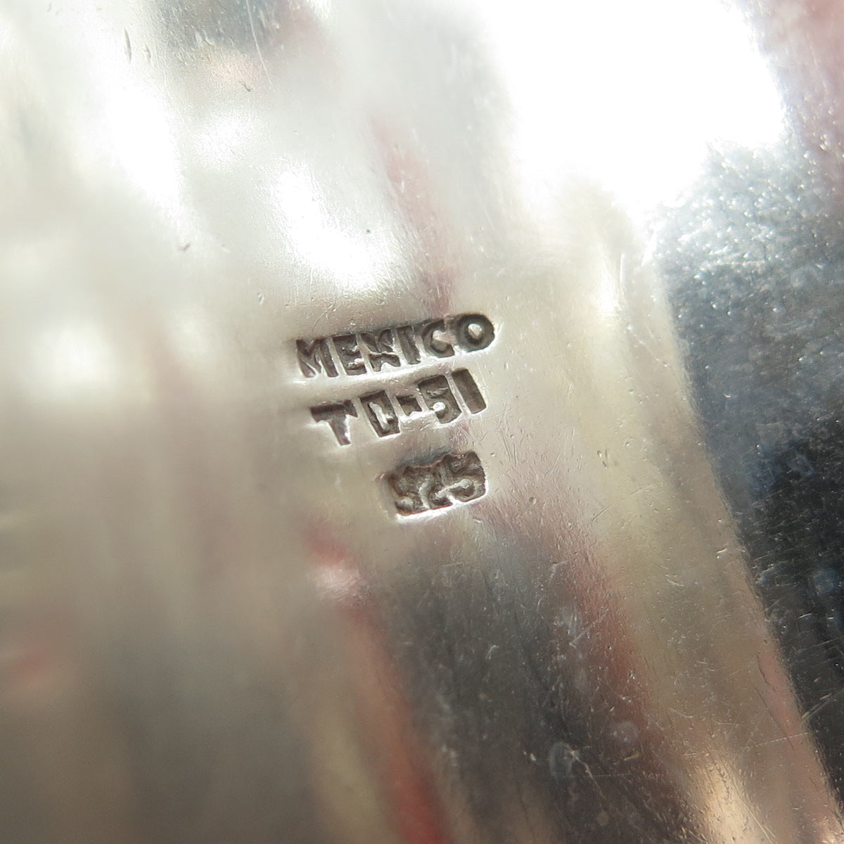 925 Sterling Vintage Mexico Modernist Solid 177.5g Adjustable Bracelet 7.25"