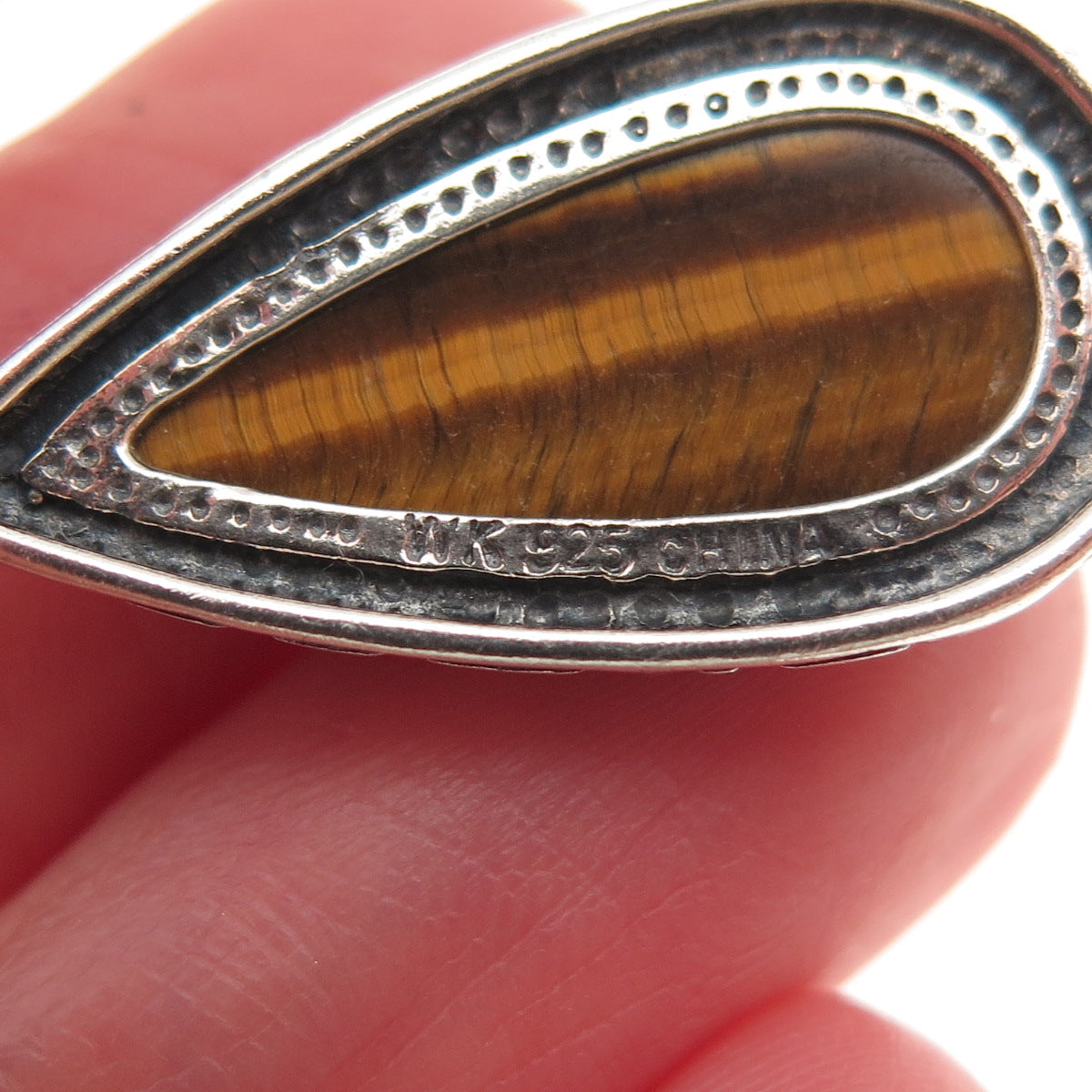 Whitney Kelly Sterling Silver Vintage Real Tiger Eye Modernist Dangle Earrings