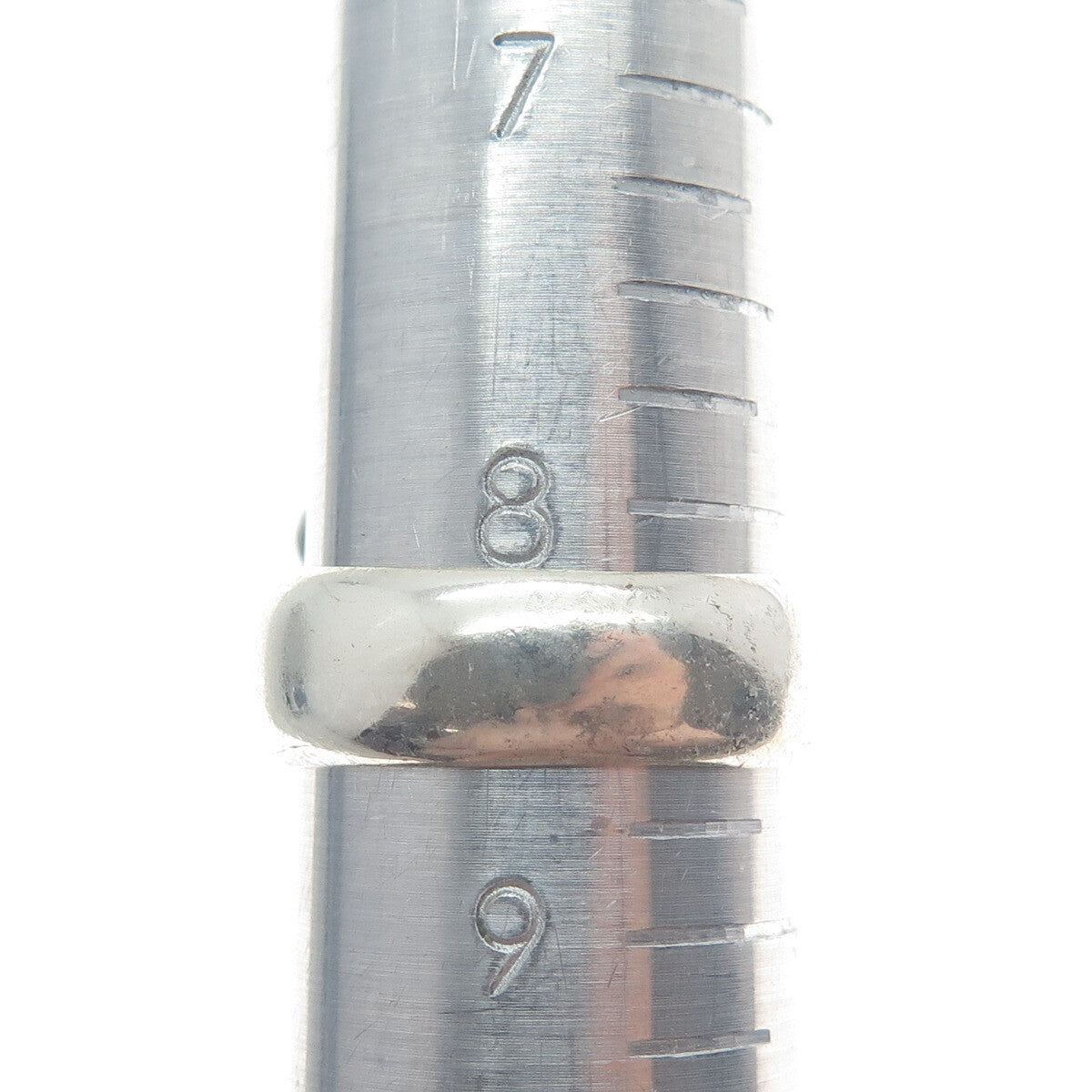 925 Sterling Silver Vintage Real Blue Sunstone Chain Link Oxidized Ring Size 8.5
