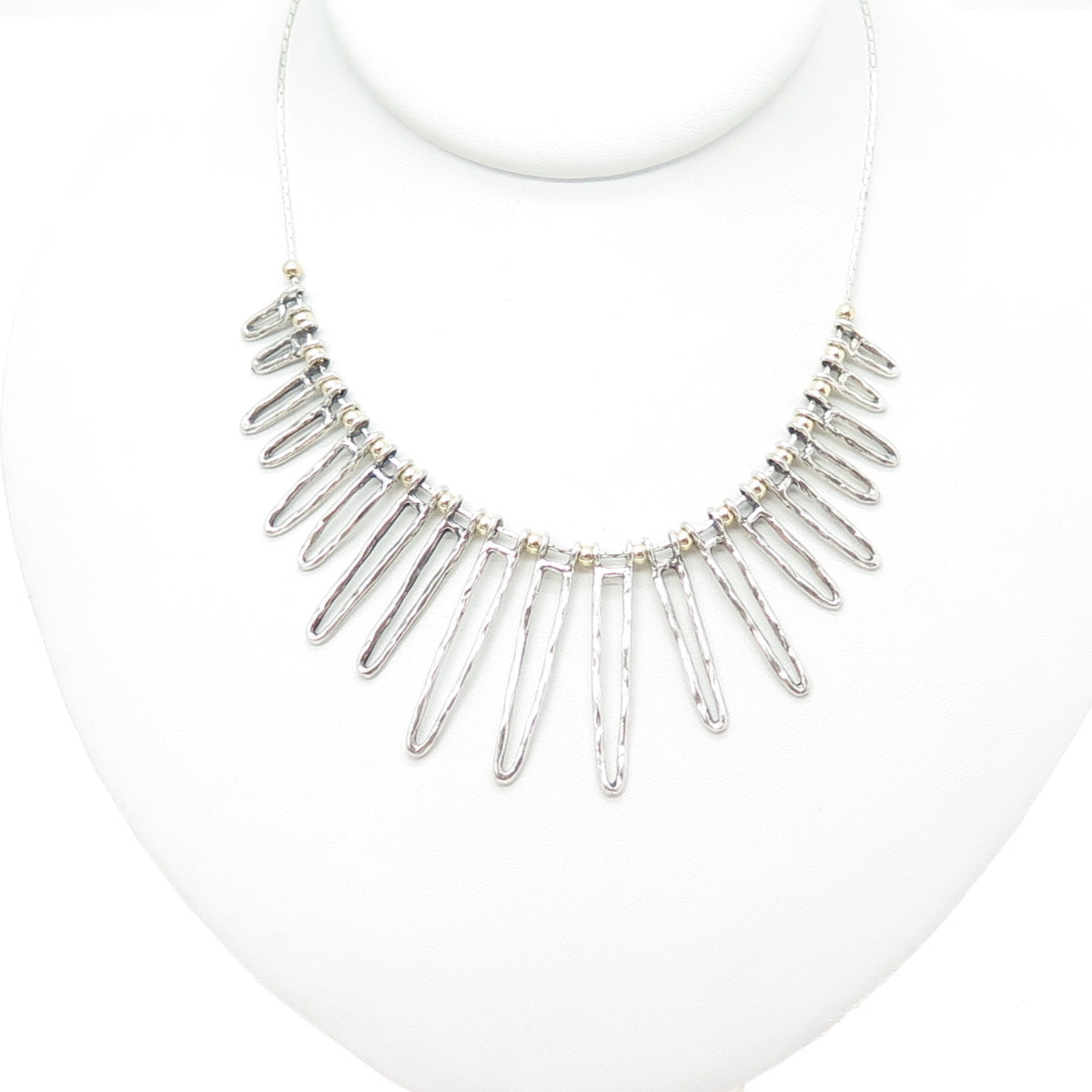 OR PAZ PZ 925 Sterling Silver Vintage Israel Modernist Chain Necklace 16-18"