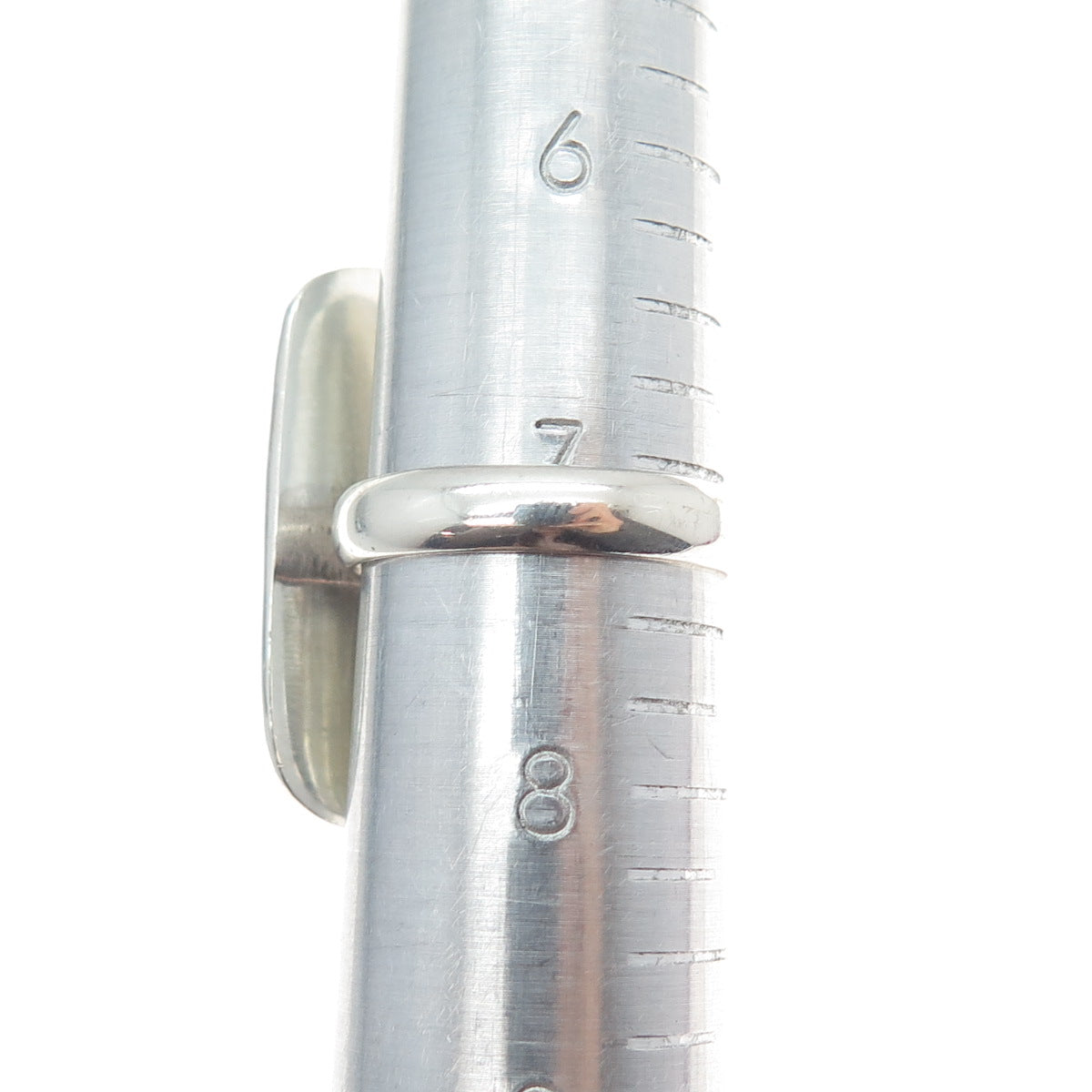 CHAPAL ZENRAY 925 Sterling Silver Vintage Real Mother-of-Pearl Ring Size 7.25