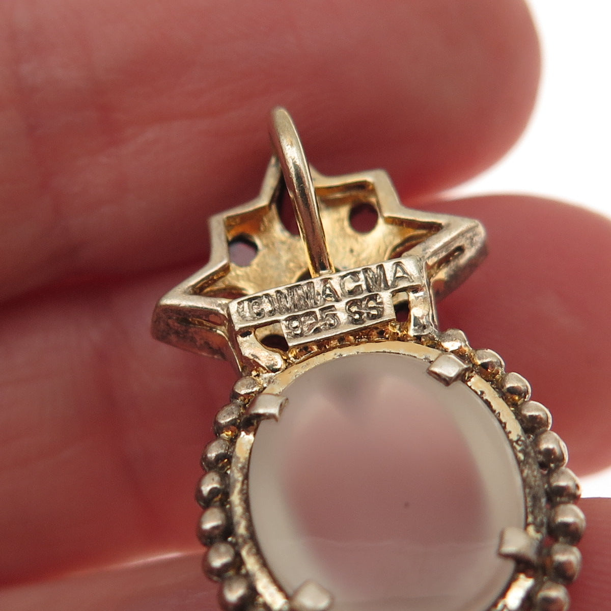Metropolitan Museum of Art Sterling Gold Plated Vintage Garnet & Quartz Pendant
