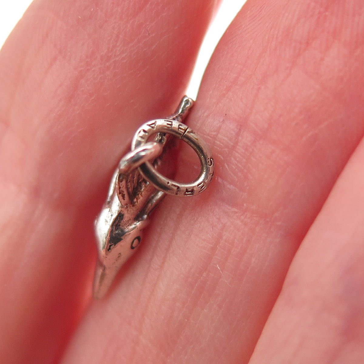 Beau 925 Sterling Silver Vintage Sword Fish Oxidized Mini Charm Pendant